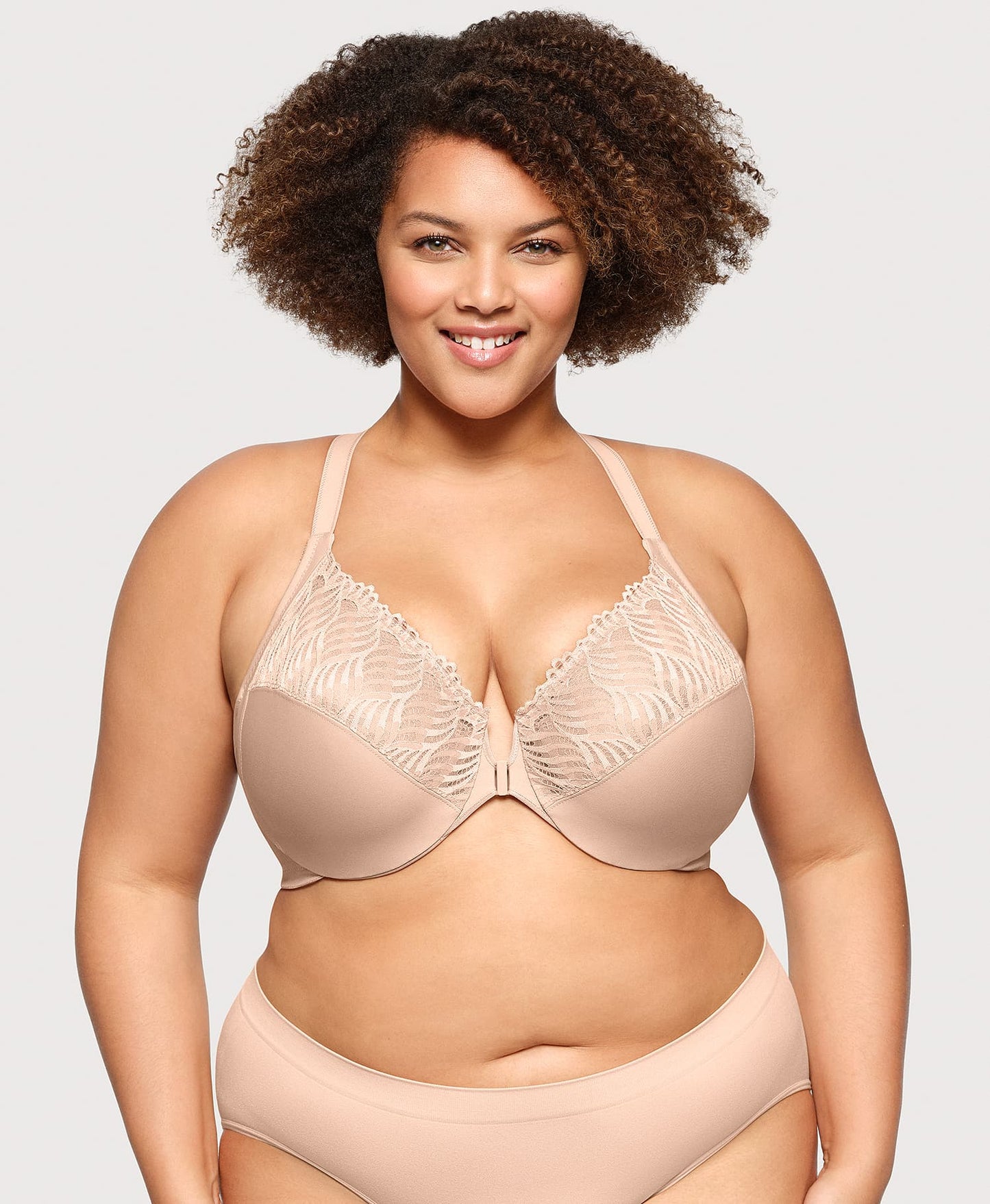Front-Closure T-Back WonderWire Bra Cafe