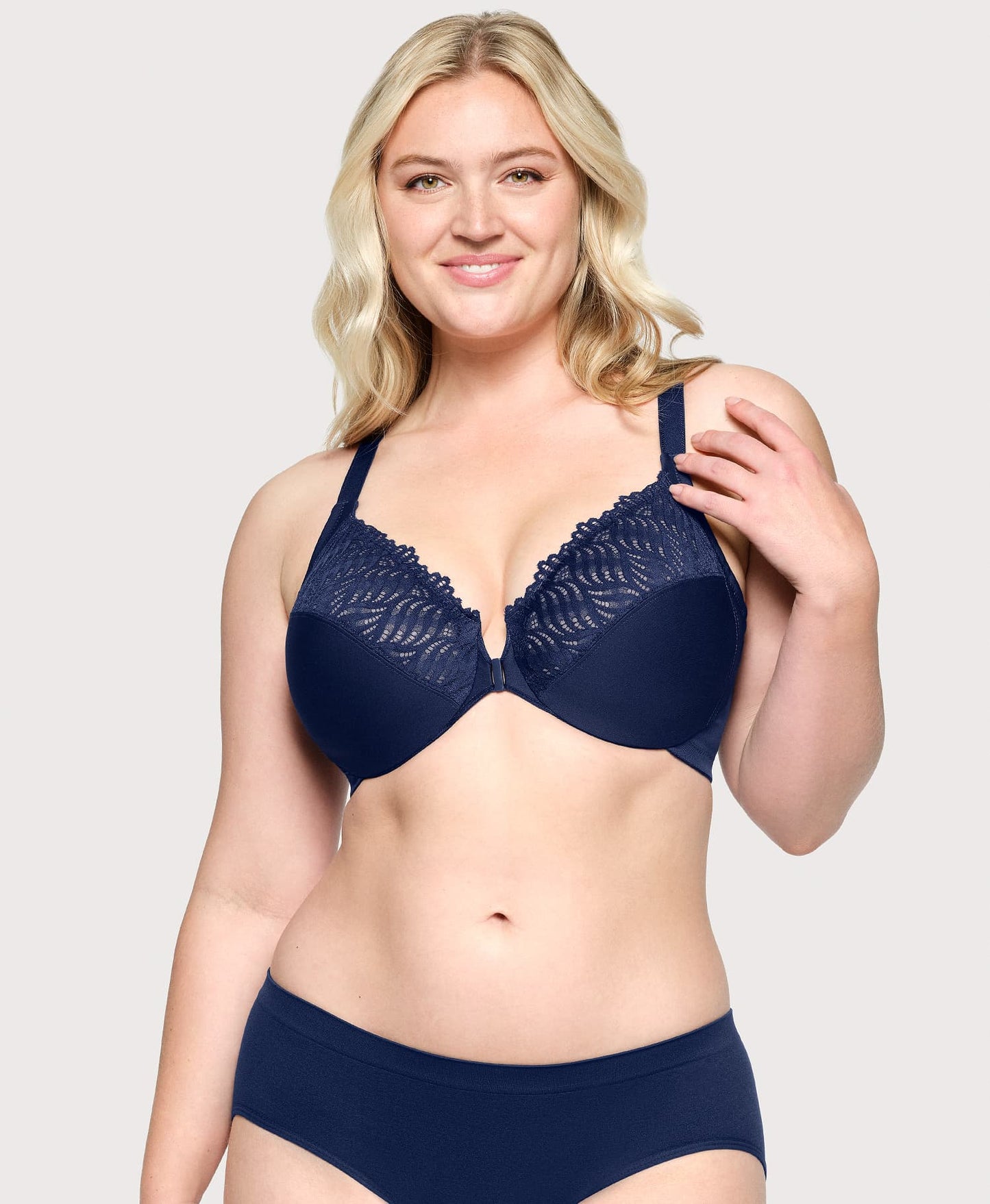 Front-Closure T-Back WonderWire Bra Blue