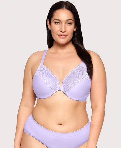 Front-Closure T-Back WonderWire Bra Soft Lilac