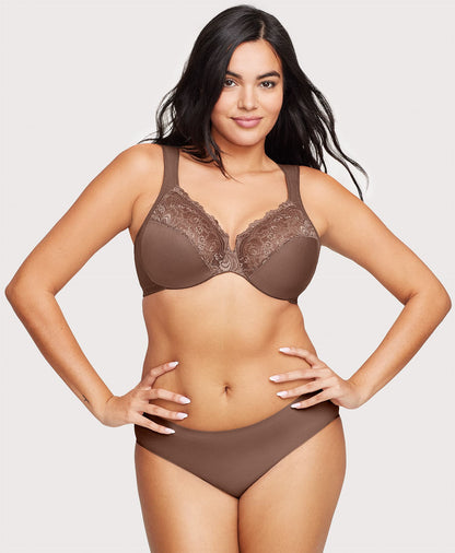 Low Cut WonderWire Lace Bra Mocha