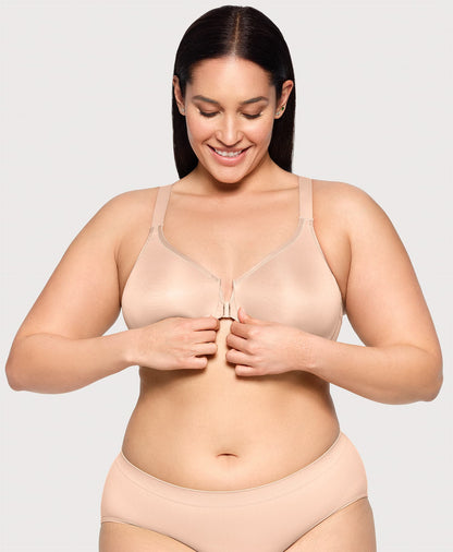 Front-Closure Posture Back WonderWire Bra Cafe