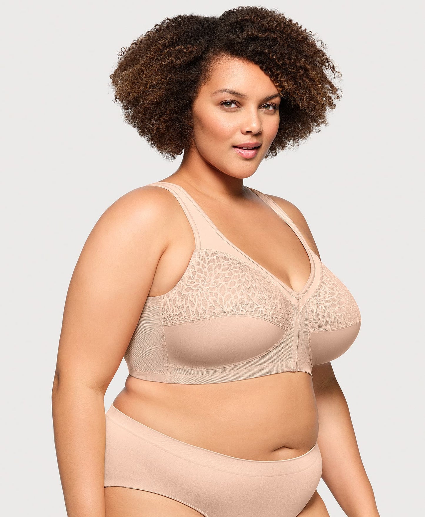 MagicLift Front-Closure Racerback Bra Cafe