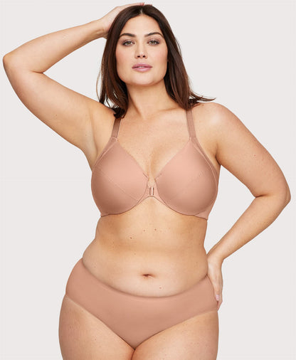 Front-Closure Smoothing WonderWire Bra Cappuccino