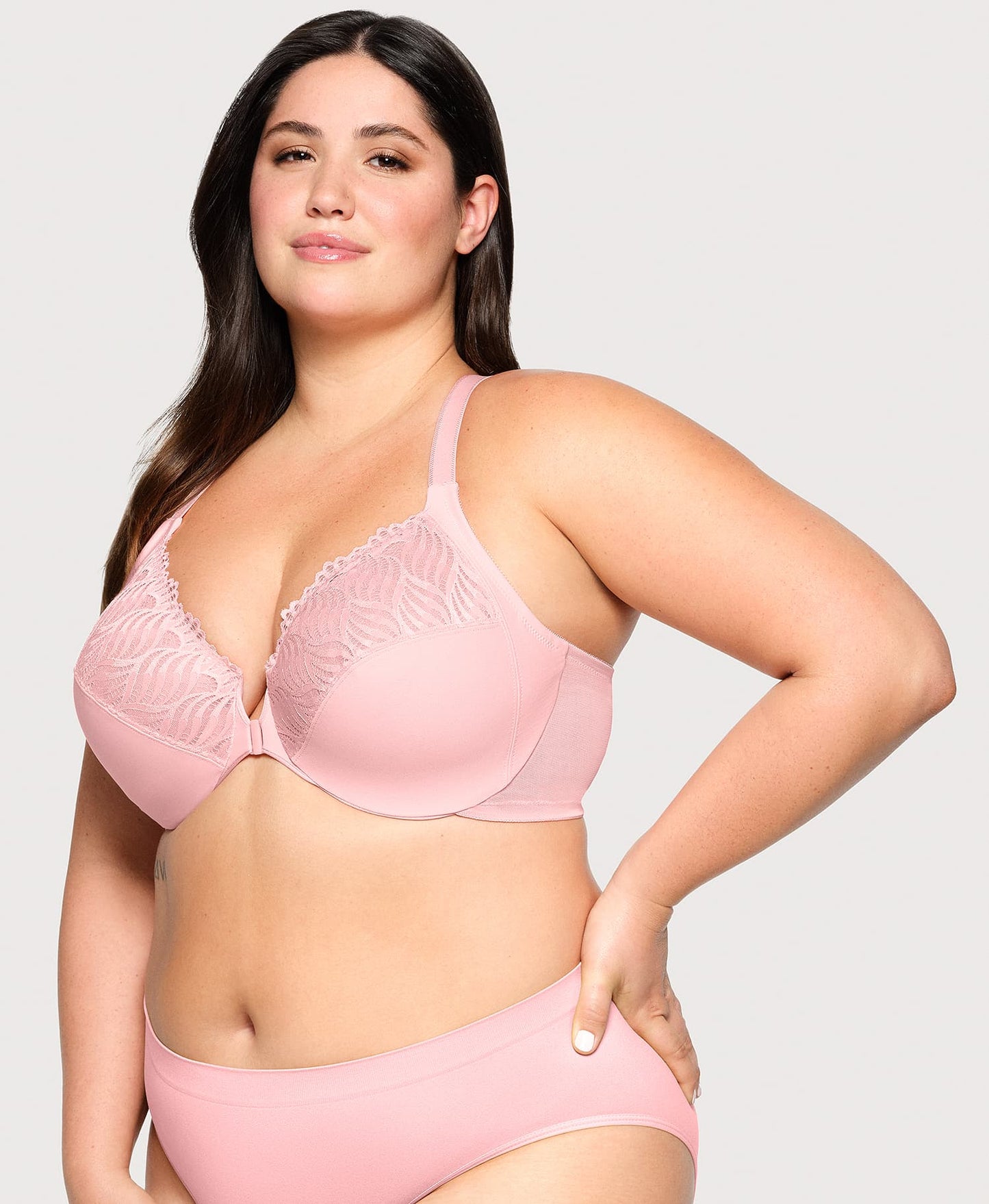 Front-Closure T-Back WonderWire Bra Pink Blush