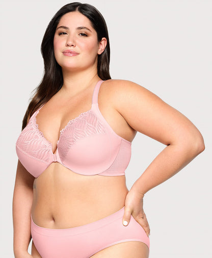 Front-Closure T-Back WonderWire Bra Pink Blush