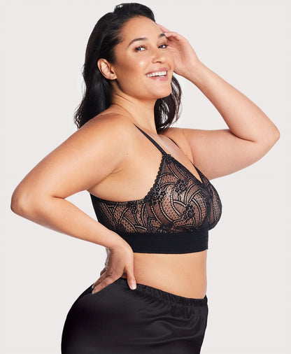 Bramour Gramercy Luxe Lace Bralette Black
