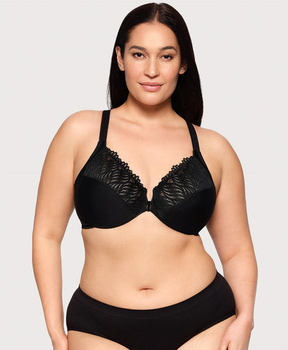 Front-Closure T-Back WonderWire Bra Black